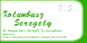 kolumbusz seregely business card
